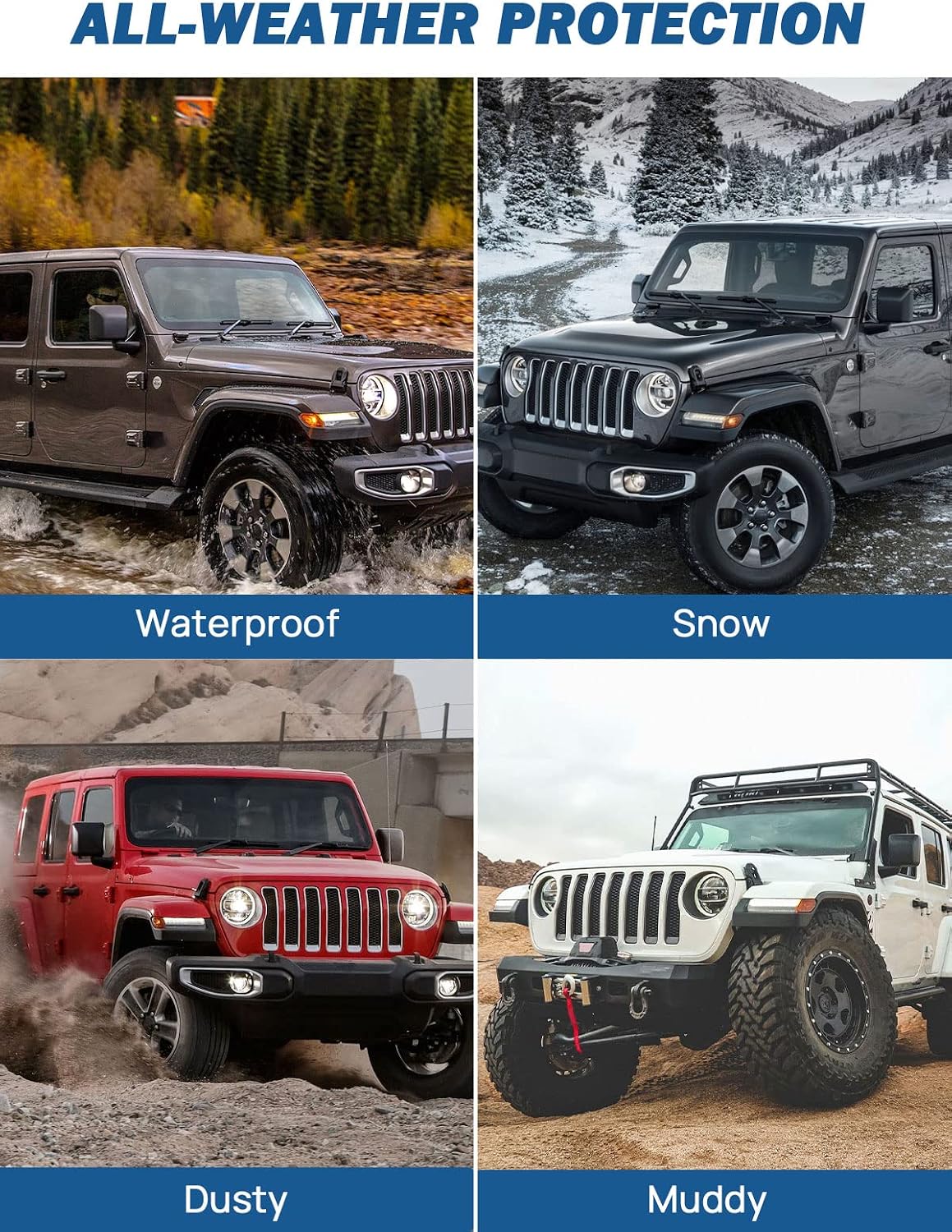 JOYTUTUS Cargo Mat fits 2018-2026 Wrangler JL 4X4 with OEM Subwoofer, All-Weather Guard Trunk Mat Cargo Liners Heavy Duty Waterproof Odorless Durable for Wrangler JL 2018-2026 4 Door - NOT FIT 4XE