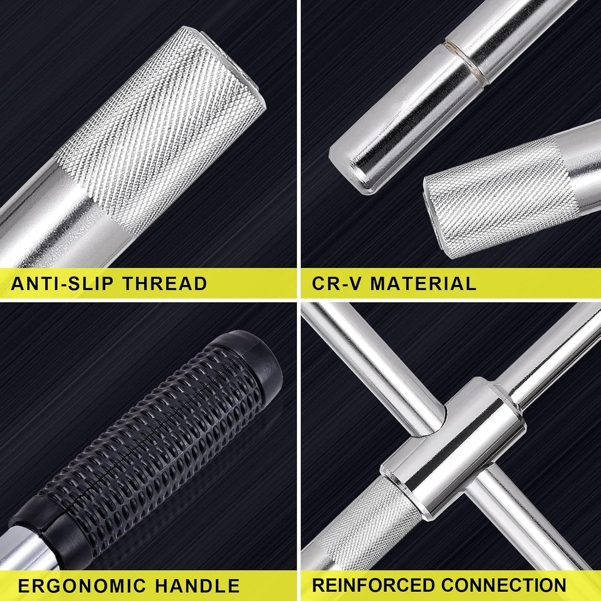 Spurtar Extended 4 Way Lug Wrench, Tire Iron Lug Nut Wrench, Tire Nut Remover Tools 1/2 Drive with 17/19mm and 21/23mm Sockets