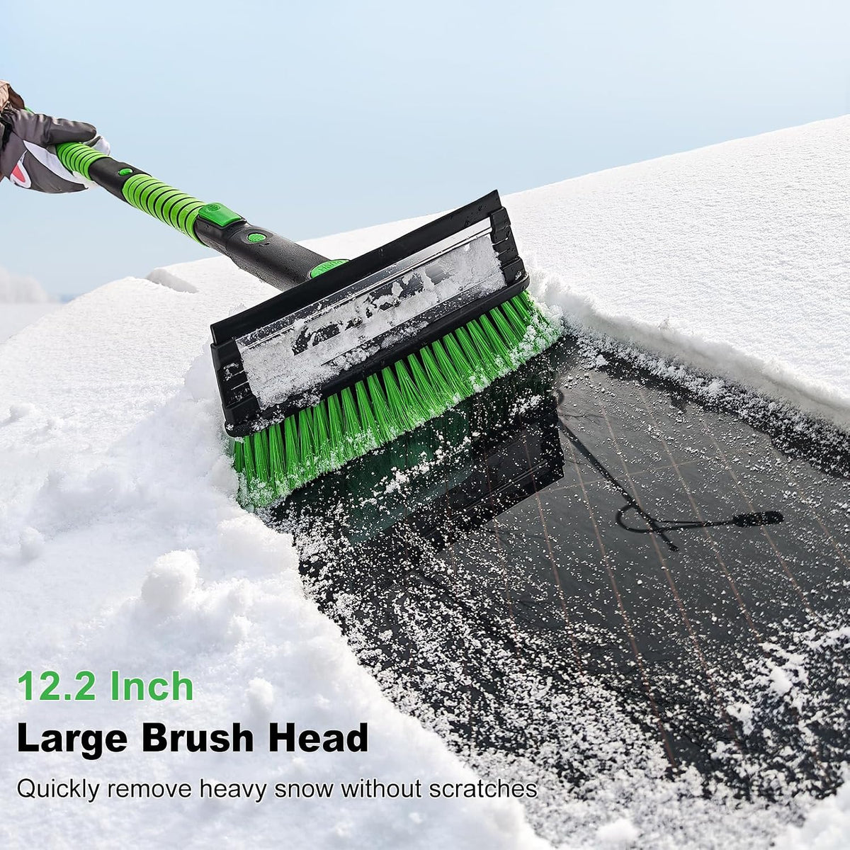SEAAES 55 Inch Ice Scraper and Snow Brush with Squeegee for Truck SUV