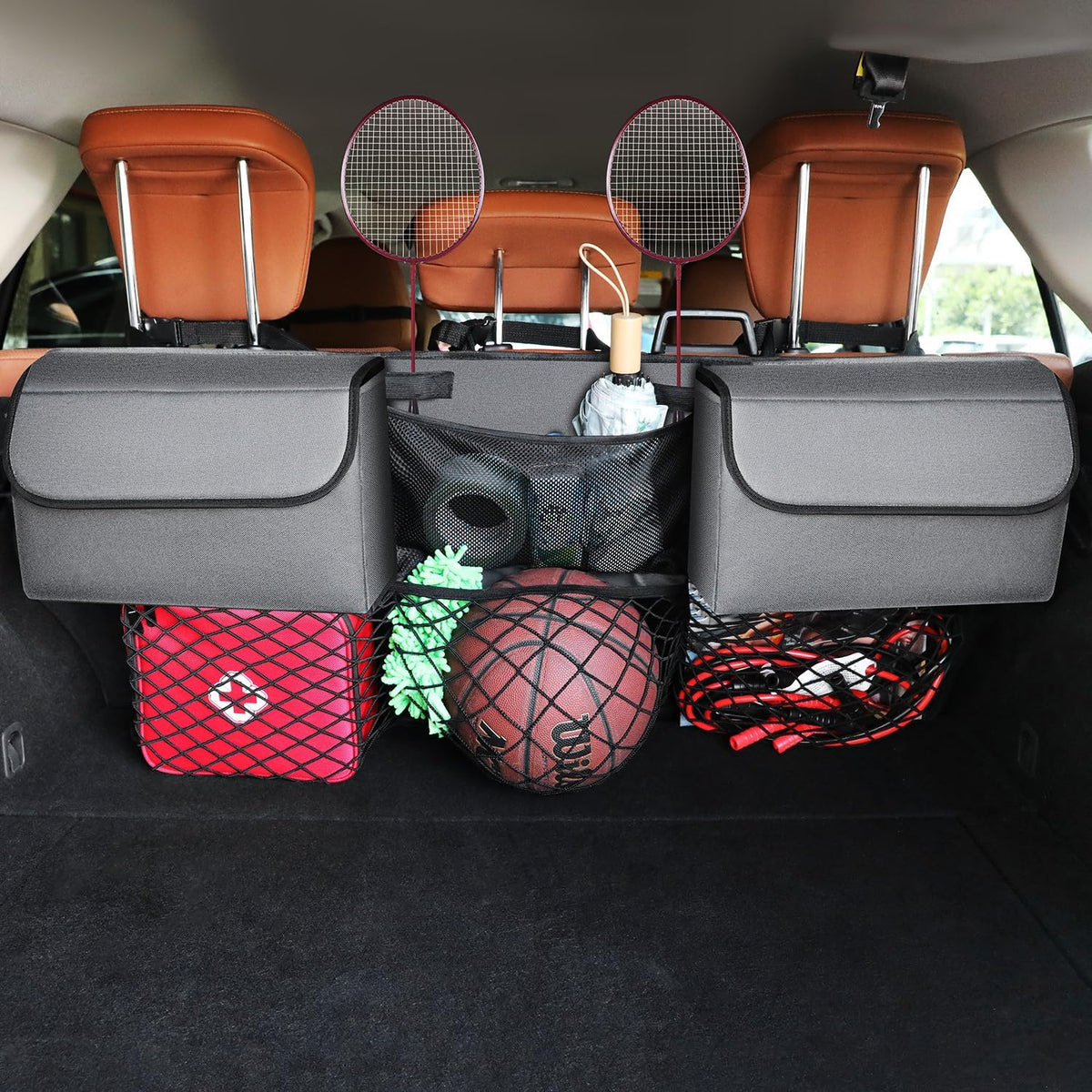 Deluxe Trunk Organizer, Grey, Compact & Mid Size SUV