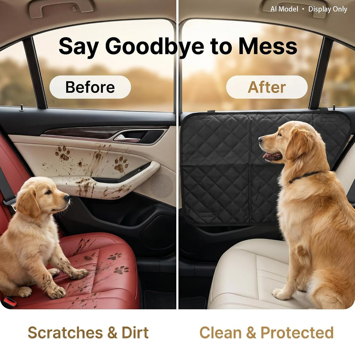2 Pack Dog Car Door Protector, Scratch Guard for Cars & Compact SUVs