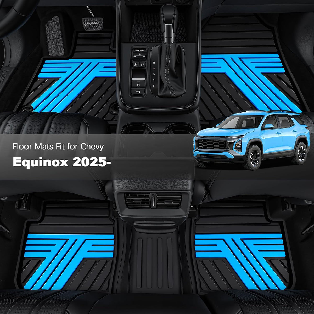 TTX LIGHTING Floor Mats for Chevy Equinox & GMC Terrain 2025-2026, Blue
