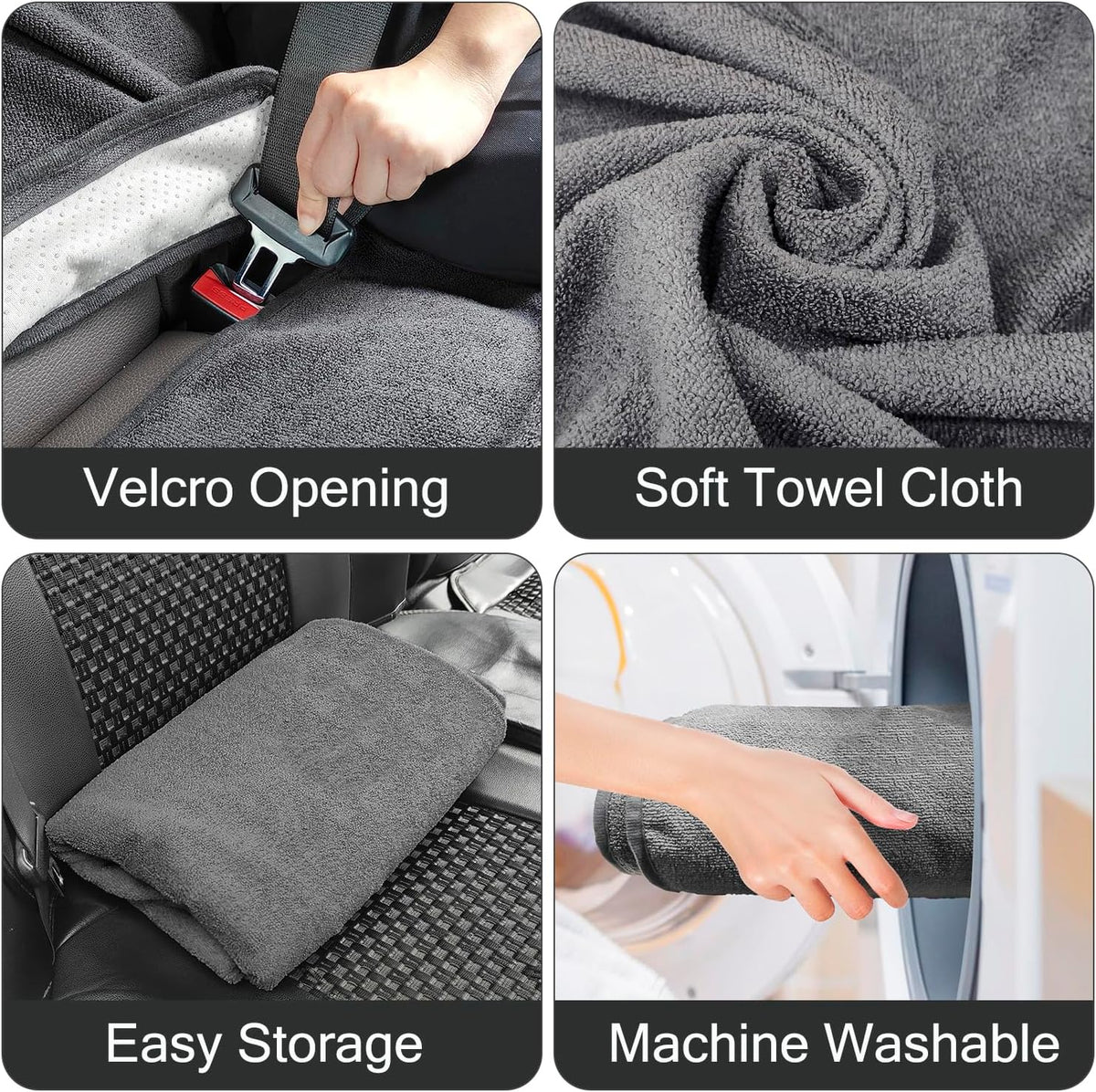 Waterproof Backseat Cover for Car Trucks Van SUV Jeep, Rear Bench Towel Seat Covers, Car Seat Protector for Gym Swimming, Universal Fits for Truck Van and SUV (Bench Grey)