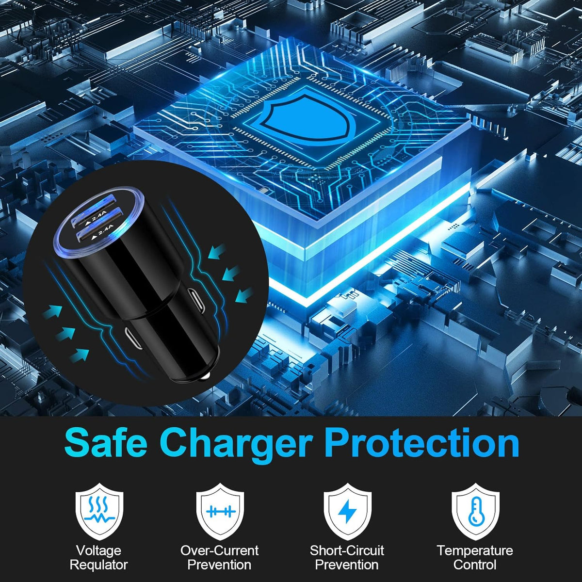 Car Charger Adapter, 5Pack 4.8A Dual Port Fast Charge Car Phone Charger