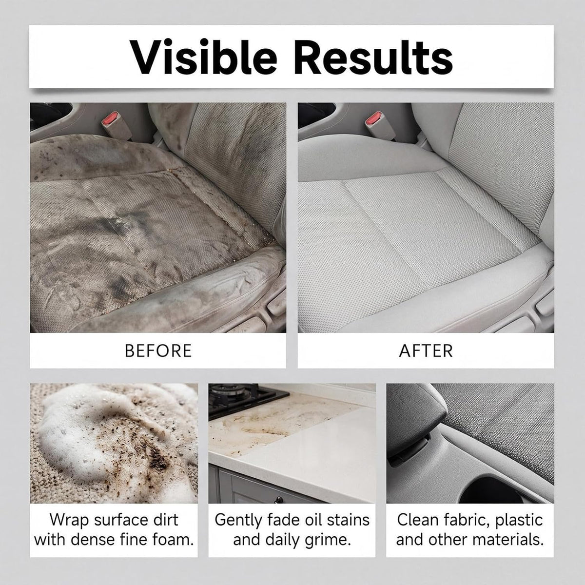 Car Foam Cleaner 150ml Vehicle Carpet Foam Cleaning | Car Ceiling Cleaner for Truck SUV Dashboard Seat Upholstery Fabric Carpet Headliner Home Furniture Kitchen Countertop