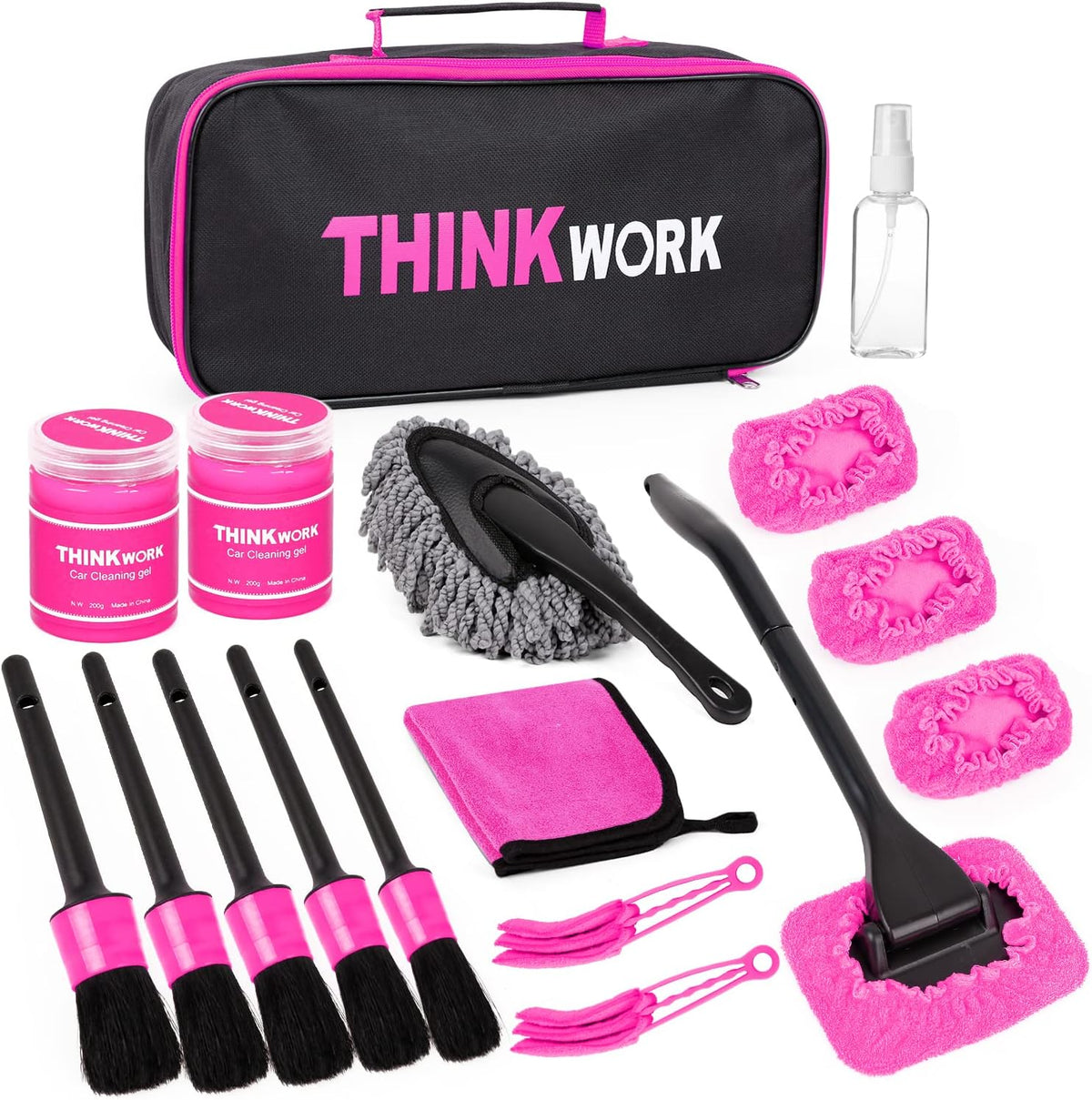 THINKWORK Car Detailing Kit Interior, Windshield Cleaner Tool, Dust Remover