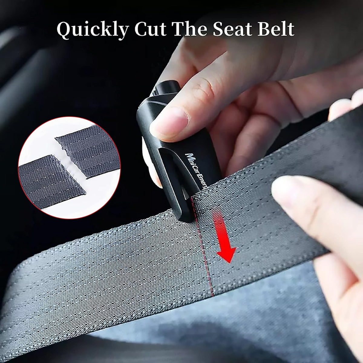 4-Pack Car Window Breaker Keychain Seatbelt Cutter, 3-in-1 Glass Breaker and Seat Belt Cutter, Car Emergency Escape Tool with User Manual for Land and Underwater