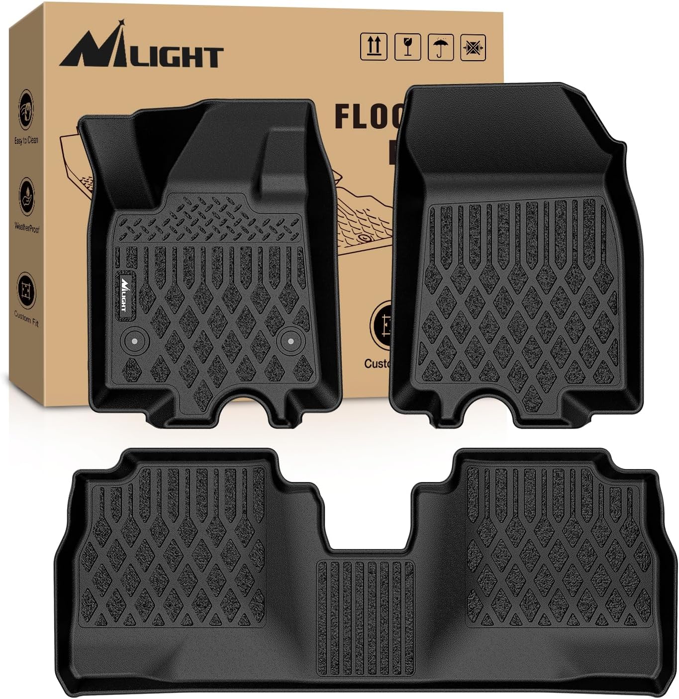 Nilight TPE Floor Mats for Chevy Silverado GMC Sierra Crew Cab 1500 2500 2500HD 3500HD 1999-2006, 2007 Silverado GMC Sierra Classic Body,2000-2006 Suburban Yukon XL Escalade ESV