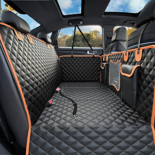 Back Seat Extender for Dogs,Dog Car Seat Cover for Back Seat with Hard Bottom Holds 500 lbs,Car Seat Protector,Waterproof Extender for Dogs,Dog HammockPet Bed for Full-Size Cars,SUVs, Small Trucks