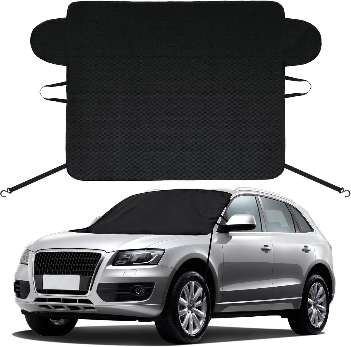 TONDA Windshield Cover for Ice and Snow, Heavy Duty 600D Oxford Car Windshield Protector, Winter Car Accessories for Cars, SUVs, Trucks, Vans and MPVs, Universal Fit (68.5 x 56 Inch)