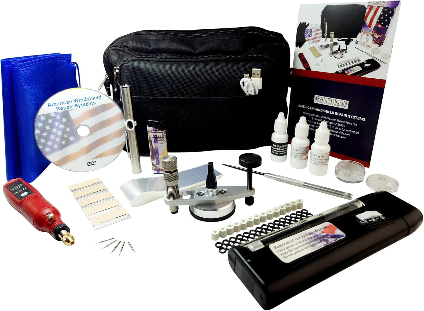 American Windshield Repair Kit – Complete Auto Glass Repair Business Start-Up – Fix All Types of Stone and Rock Chips – Glass Chip Repair Tools – Including Video and Training Manual Download