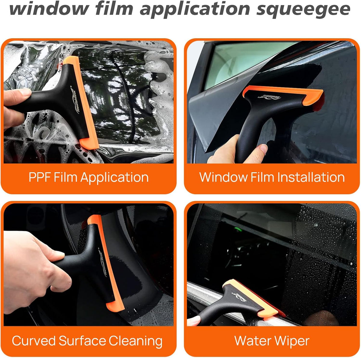 NEWISHTOOL Window Tint Tool Small Squeegee Bathroom Shower Squeegee, 3-Pack