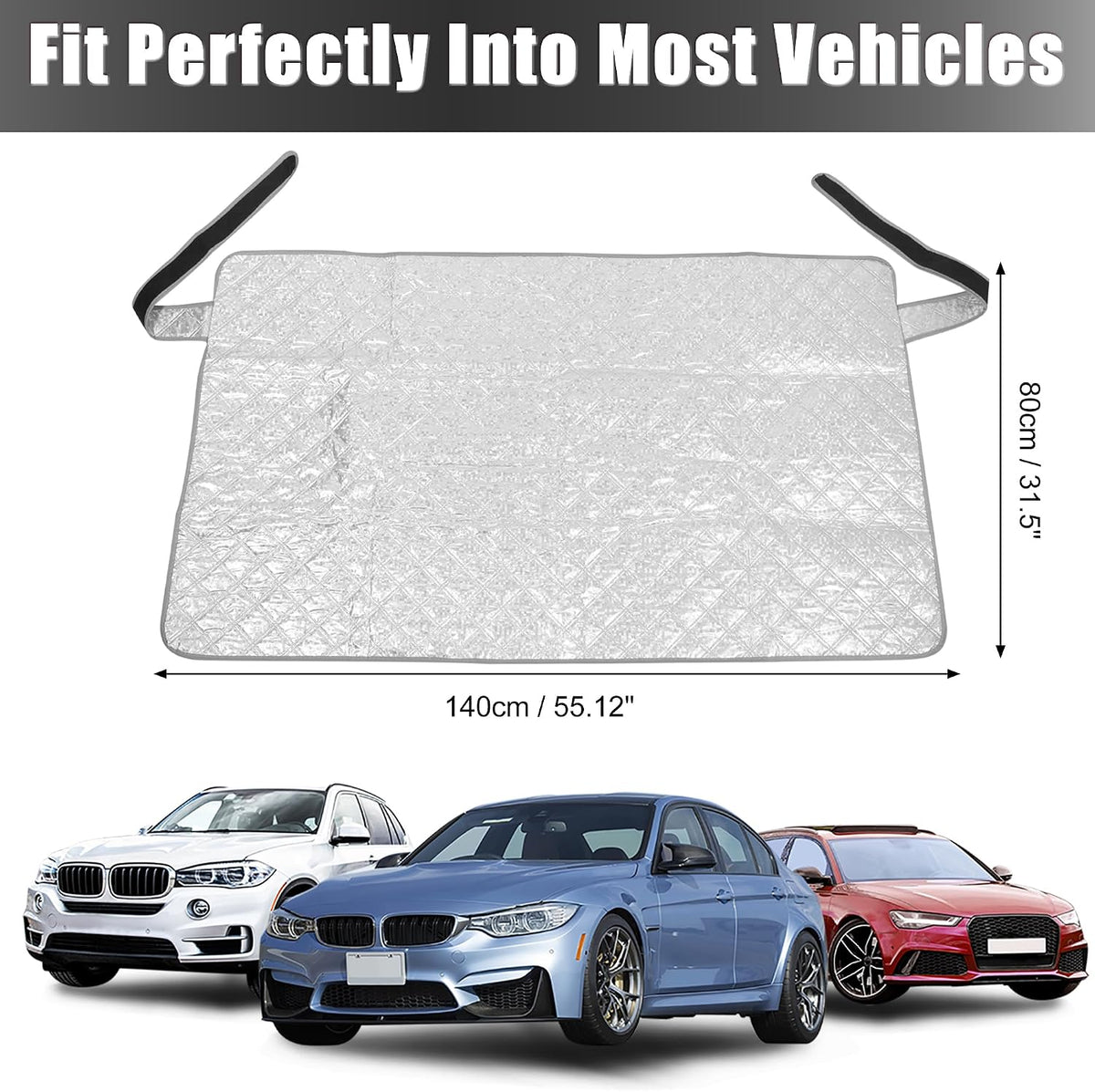 X AUTOHAUX Rear Windshield Cover for Ice and Snow Magnetic Car Window Black
