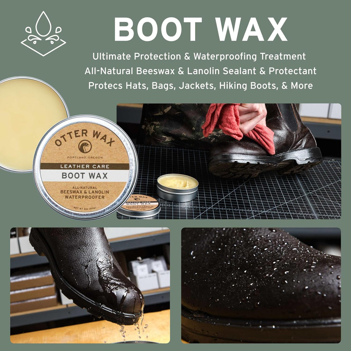 Otter Wax Essential Leather Care Kit | Complete Leather Cleaning & Conditioning Set | Clean, Condition, Shine, & Protect All-Types of Leather| All-Natural & PFAS-Free | Made in Portland USA