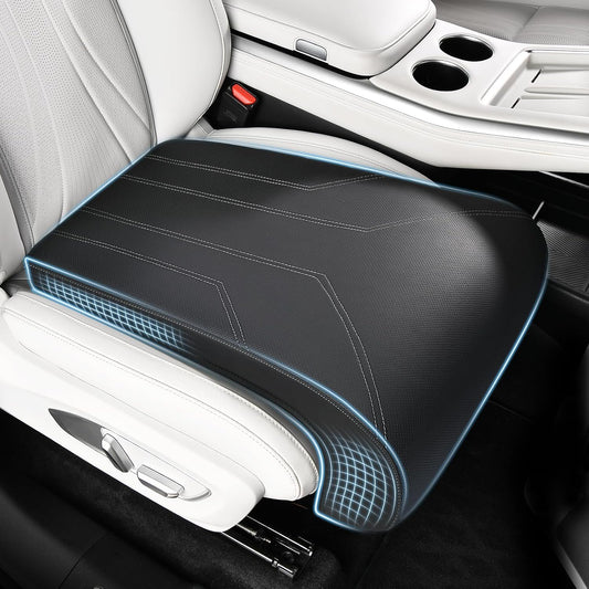 FLORICH Car Seat Extender Leg Support Cushion for Driver Seats Office Chair, Leather Widened seat Cushion for Long Drivers Universal Car Seat Cushion Legs Rest Pads-Black