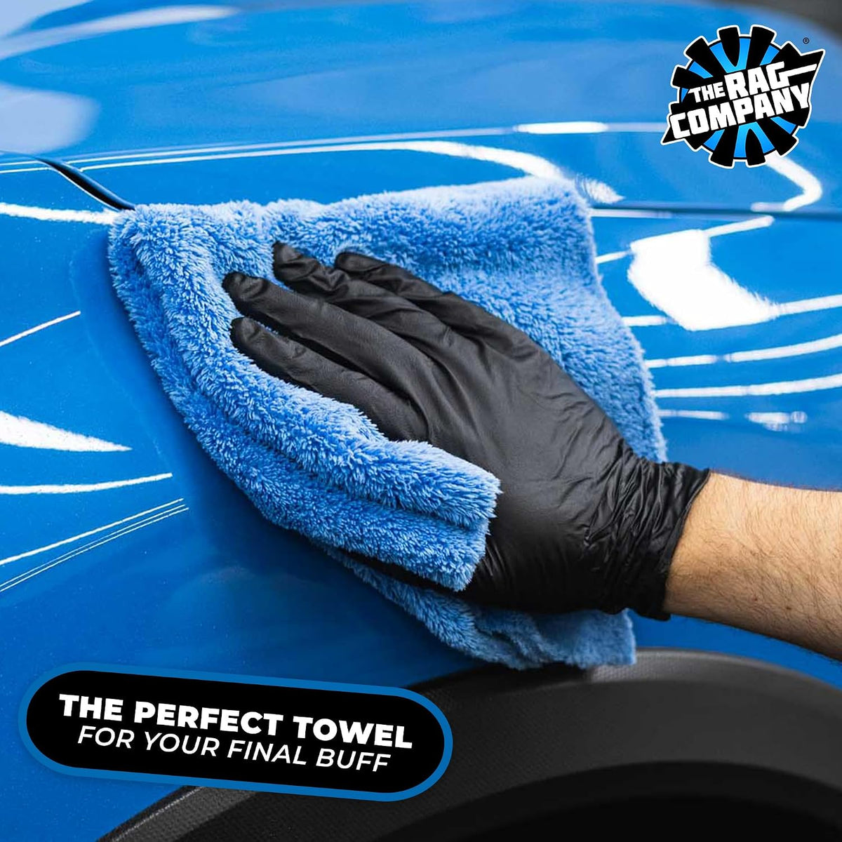 The Rag Company Eagle Edgeless 500 Detailing Towel, 16x16 in, 4-Pack