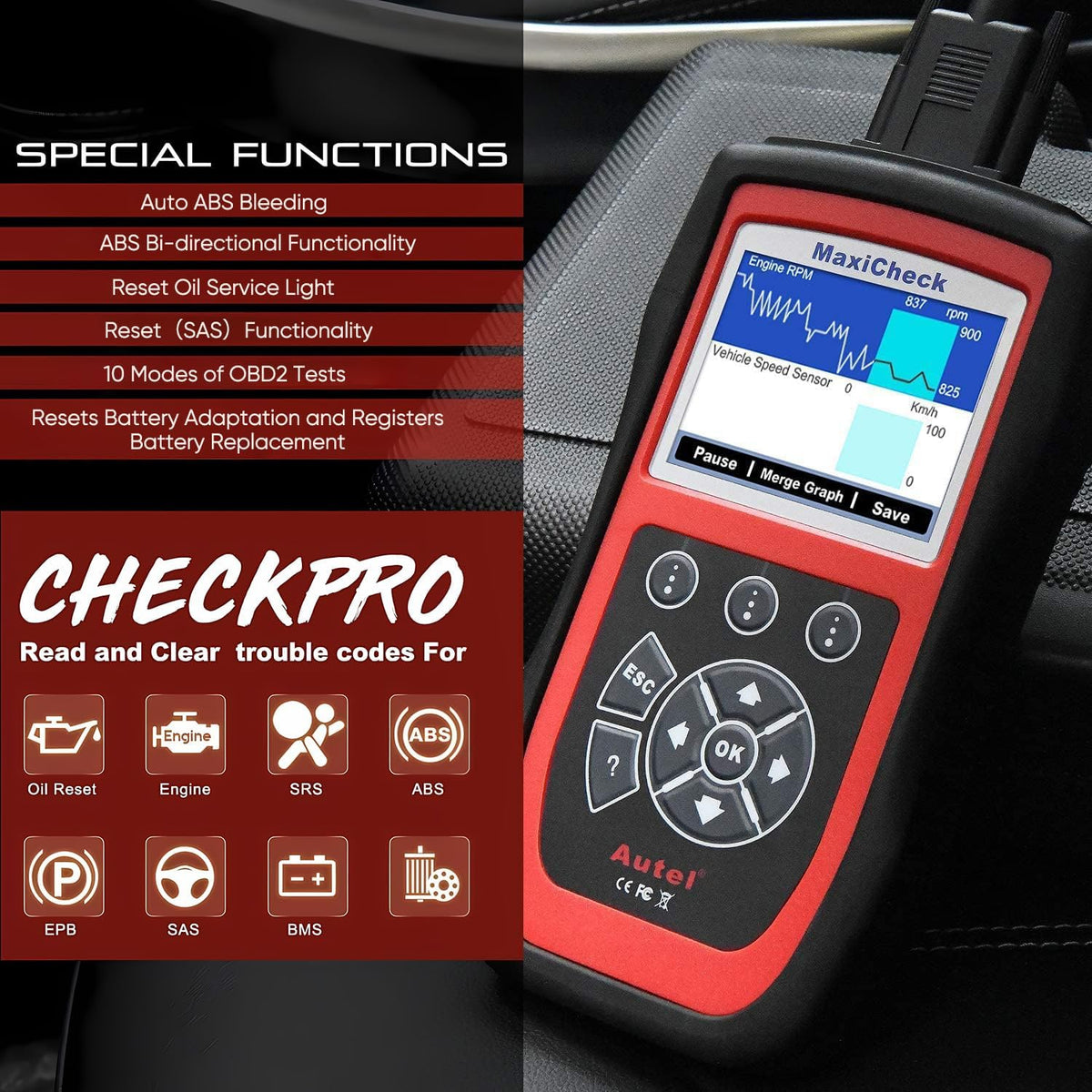 Autel MaxiCheck PRO Auto Bleed Scan Tool for ABS Brake Bleeding