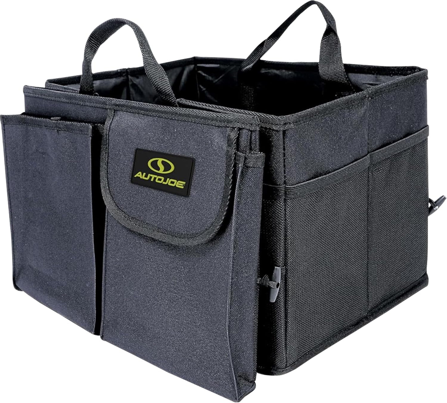 Auto Joe Collapsible Car Trunk Organizer, Storage Caddy with Adjustable Straps, Black - Portable Organization for Automotive Accessories, Cargo, Gear, and Essentials, ATJ-CTSO-BLK