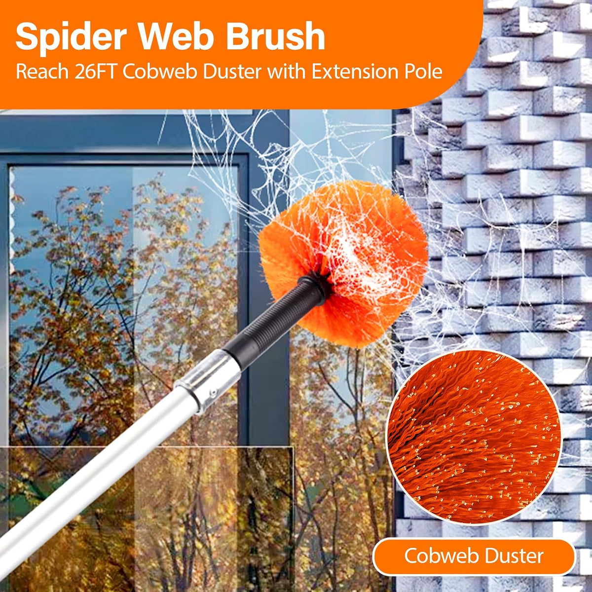 26FT High Reach Duster Cleaning Kit with 5-20 FT Extension Pole