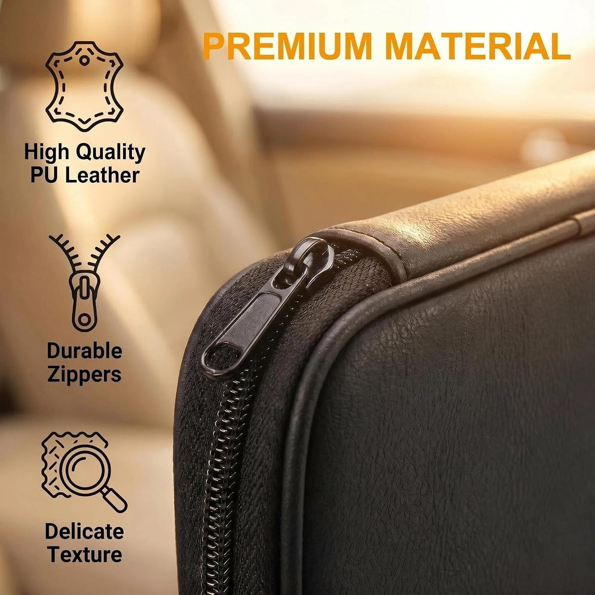 Car Visor Organizer,Car CD Case Holder,Leather Multi-Pocket Organizer Storage Bag for Car/SUV/Truck with 13 DVD Storage Sleeves,Sunglass Clip,Card Holder,Pen Holder,Visor Accessories,Car Organizer