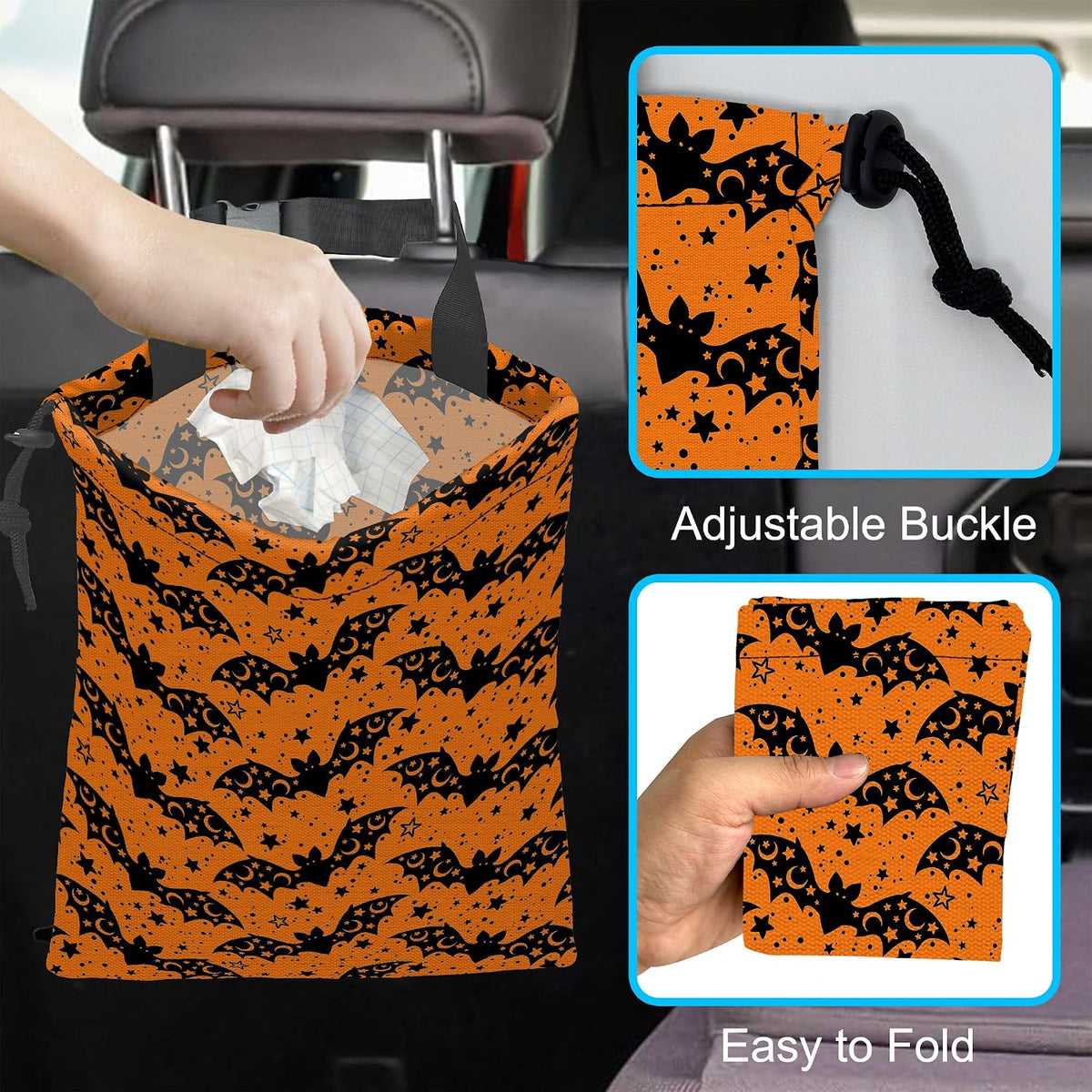Car Trash Can Waterproof Garbage Bag Hanging for Car Back Seat