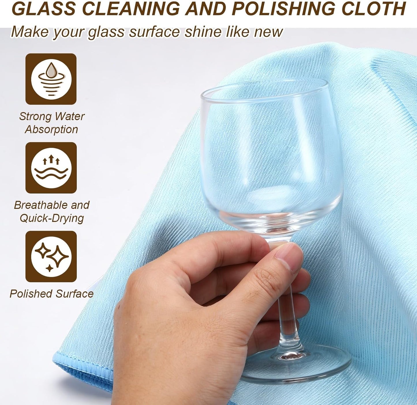 uxcell 4Pcs Glass Polishing Cloth, 23.6x15.7 Microfiber Cleaning Cloths Lint &amp; Streak Free Quickly Drying Towels for Glassware, Cars, Glasses, Phone Screens, Sunglasses, Purple