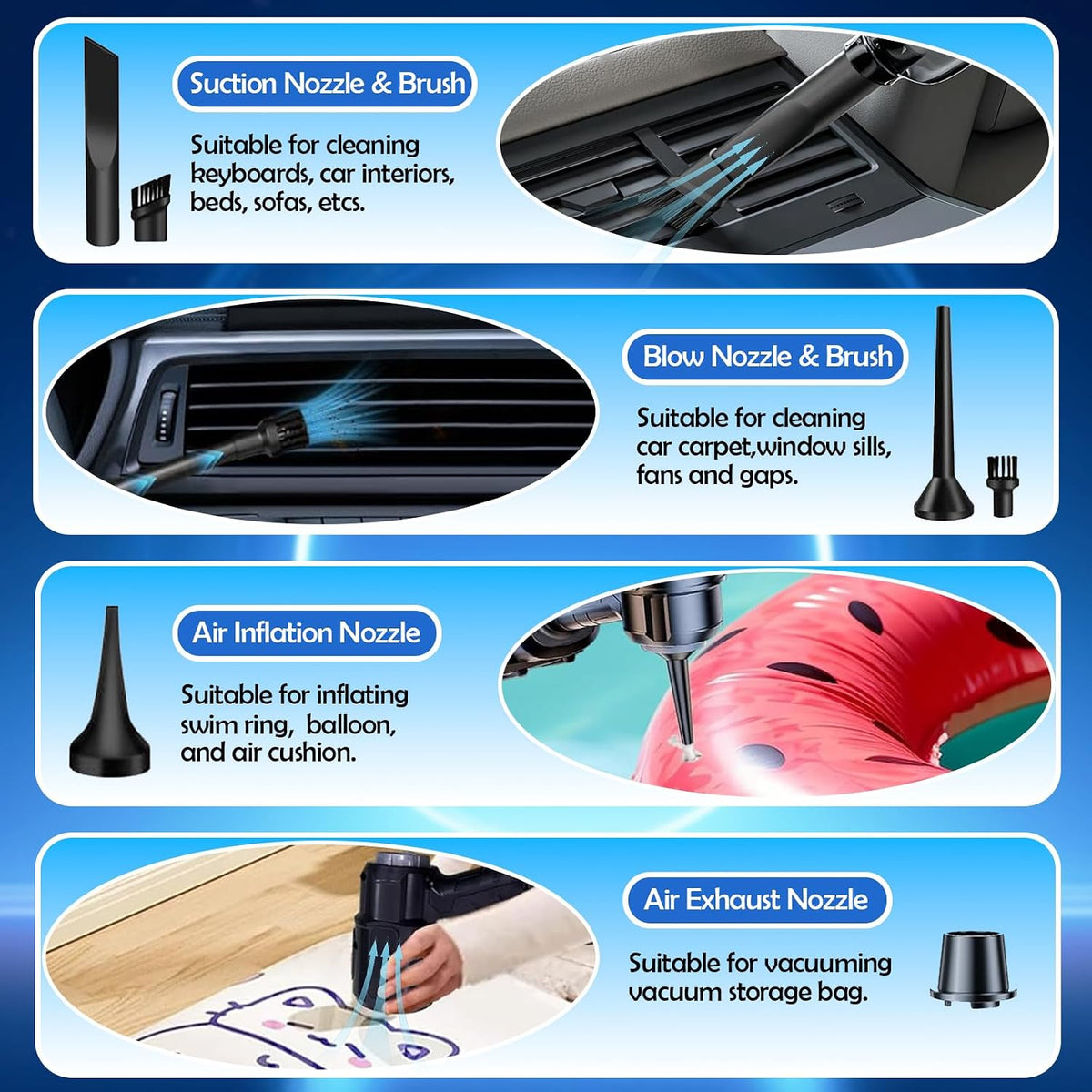 Gharial Handheld Car Air Vacuum Cleaner 35000PA Air Duster