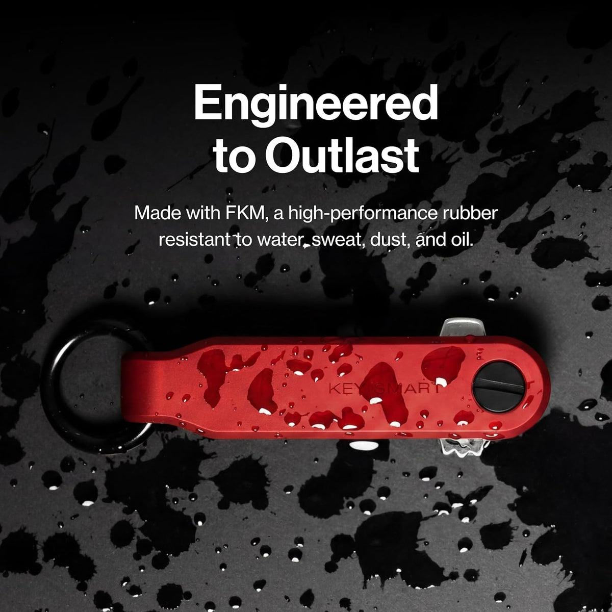 KeySmart Loop - Keychain Key Holder, FKM Silicone, Compact Key Organizer for Key Chain, Clutter-Free Compact EDC Key Chains