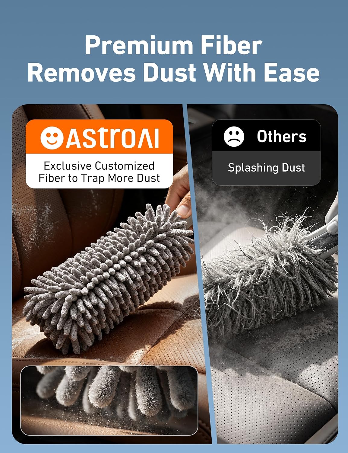 AstroAI Car Duster Kit, Microfiber Interior Cleaning Brush