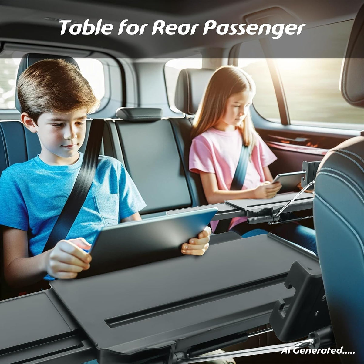 Large Car Steering Wheel Tray Back Seat Headrest Tray with Phone Holder, Steering Wheel Desk Food Table for Car Laptop Mount Steering Wheel for Large SUVs, Trucks & Vans,14"