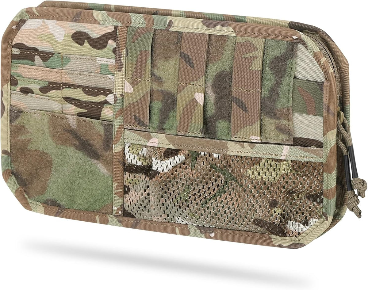 Car Sun Visor Organizer, Tactical Sunvisor Organizers Storage Covers for Trucks, Molle Panel with Pockets Zipper Visor Storage Pouch Accessories, Fits Most Vehicles, SUVs & Jeeps (MC)