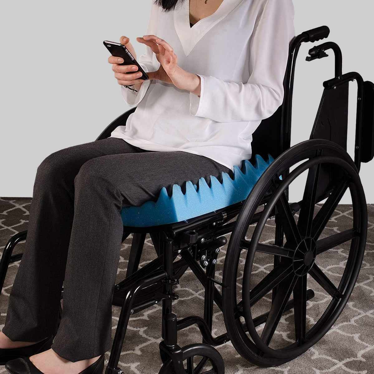 DMI Egg Crate Sculpted Foam Chair Cushion, Seat Cushion for Car, Office Chair or Wheelchair Cushion to Relieve Back, Tail Bone Pain, Sciatica, 18x16x4, Without Back (Pack of 6)