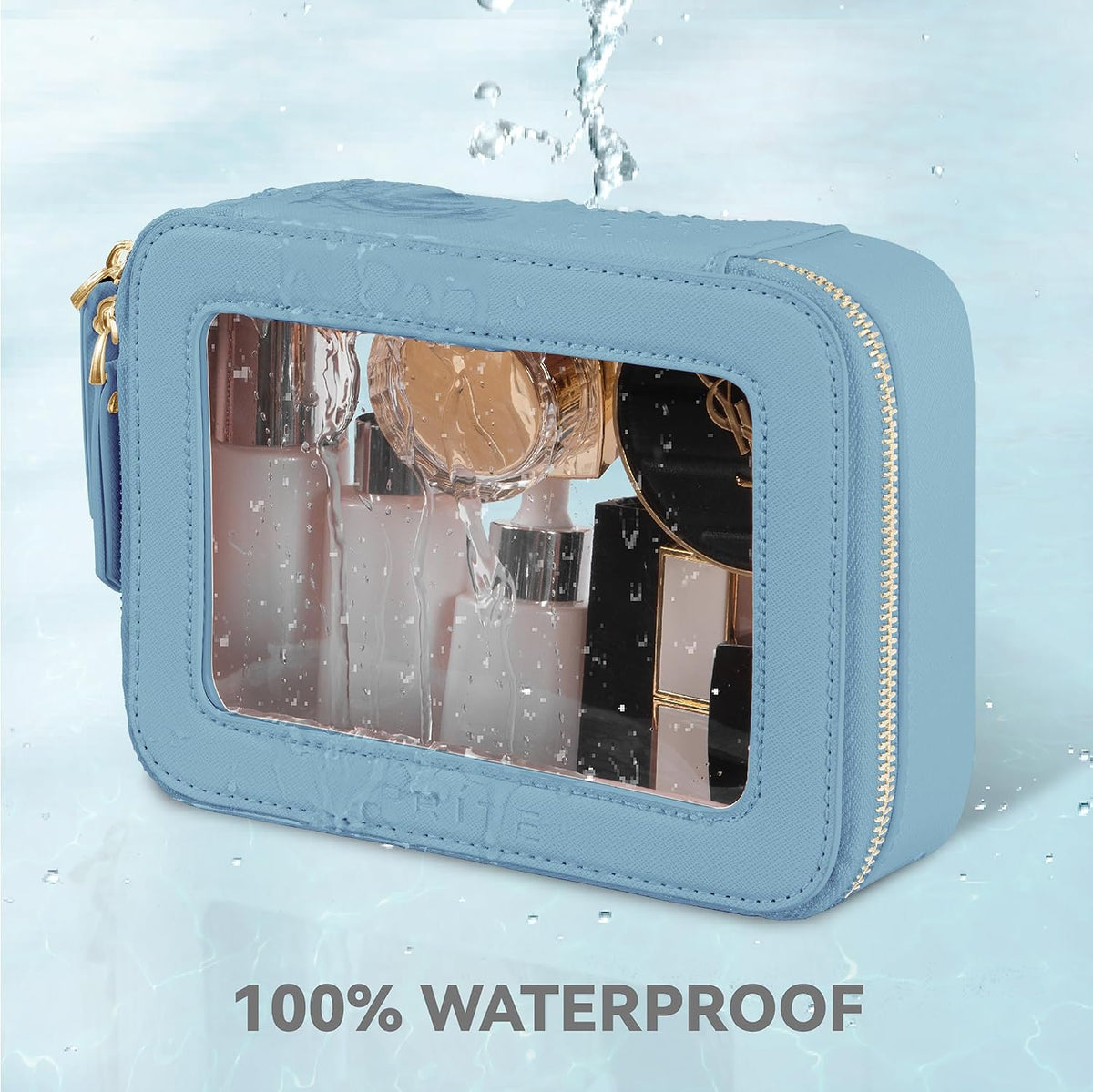 Prite Clear Makeup Bag Travel Cosmetic Organizer Toiletry Case for Women