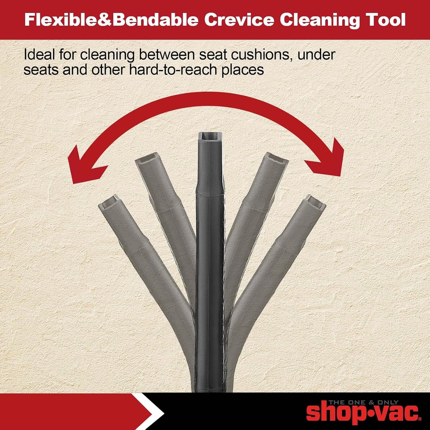 Shop-Vac 2PC 8011848 Car Cleaning Kit, 1-1/4 in. Diameter, Flexible Crevice Tool & Soft Auto Brush
