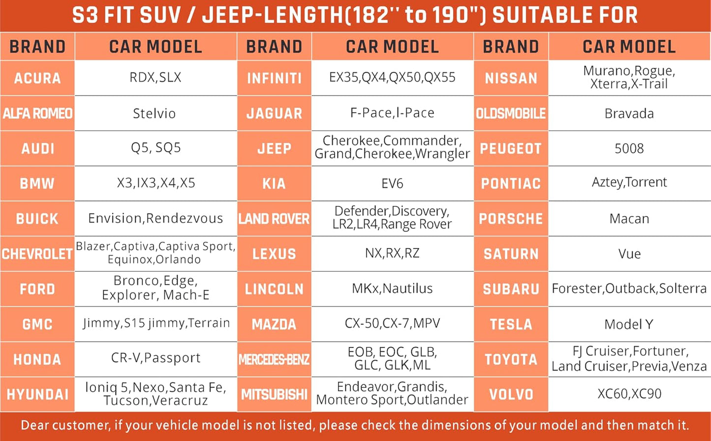 SUV Car Cover Waterproof All Weather Protection with Silver Stripe Design,Universal Fit Toyota RAV4, Honda CRV, Tesla Model Y, Audi Q5, Nissan Rogue, Mazda CX-5, Kia Sorento,Hyundai Sante Fe
