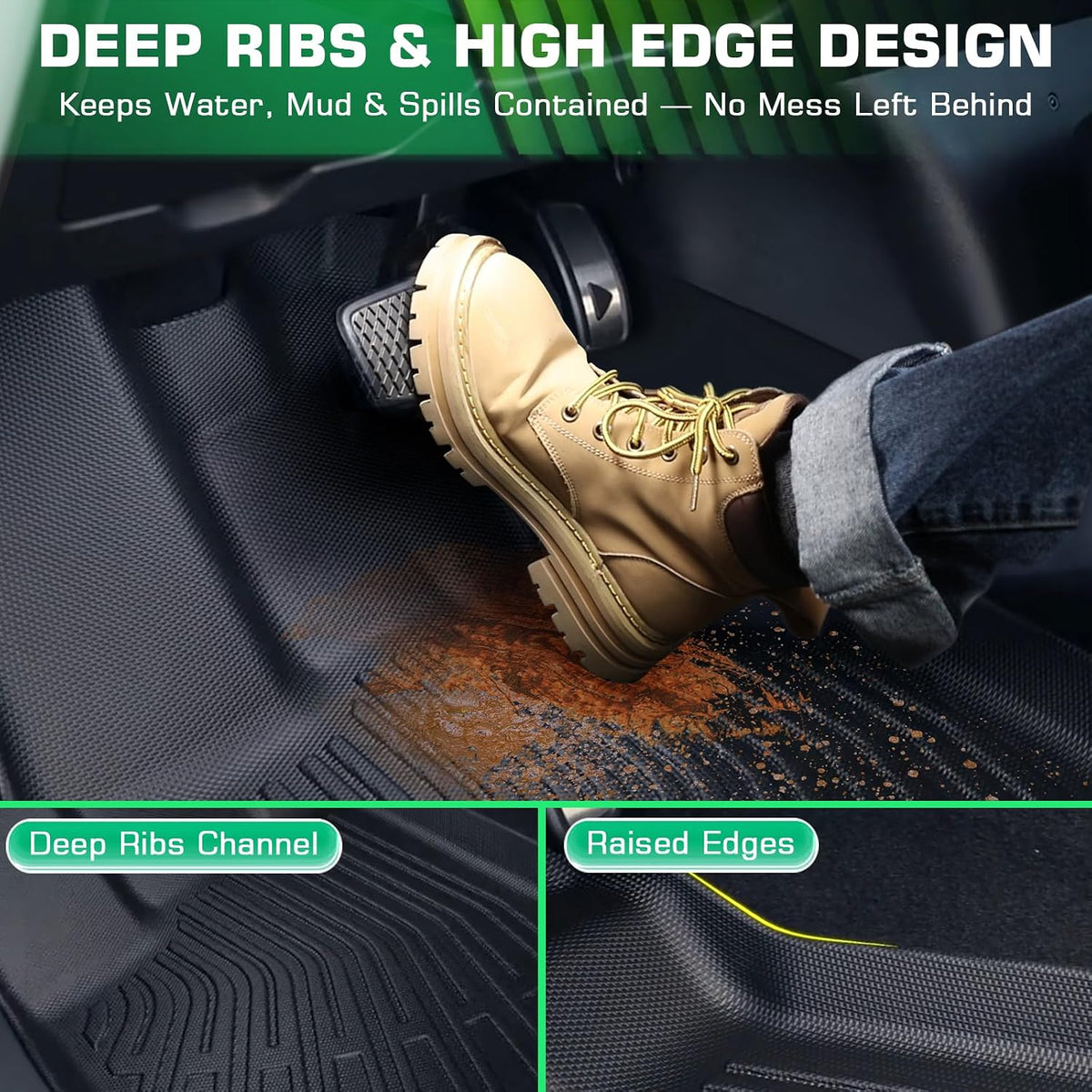 Floor Mats for Chevy Traverse 2009-2017 | Buick Enclave 2008-2017 7 Seats