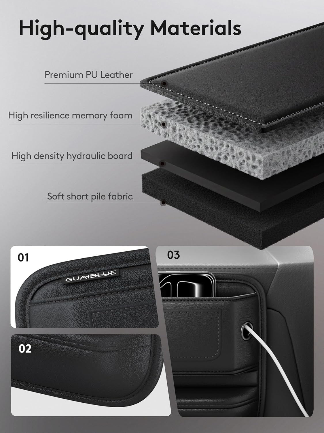 2 Pack Car Seat Gap Filler Organizer with Sun Visor Organizer, PU Leather Seat Gap Filler for Phone, Keys, Cards & Sunglasses, Front Seat Storage Side Pocket for Cars SUVs Trucks