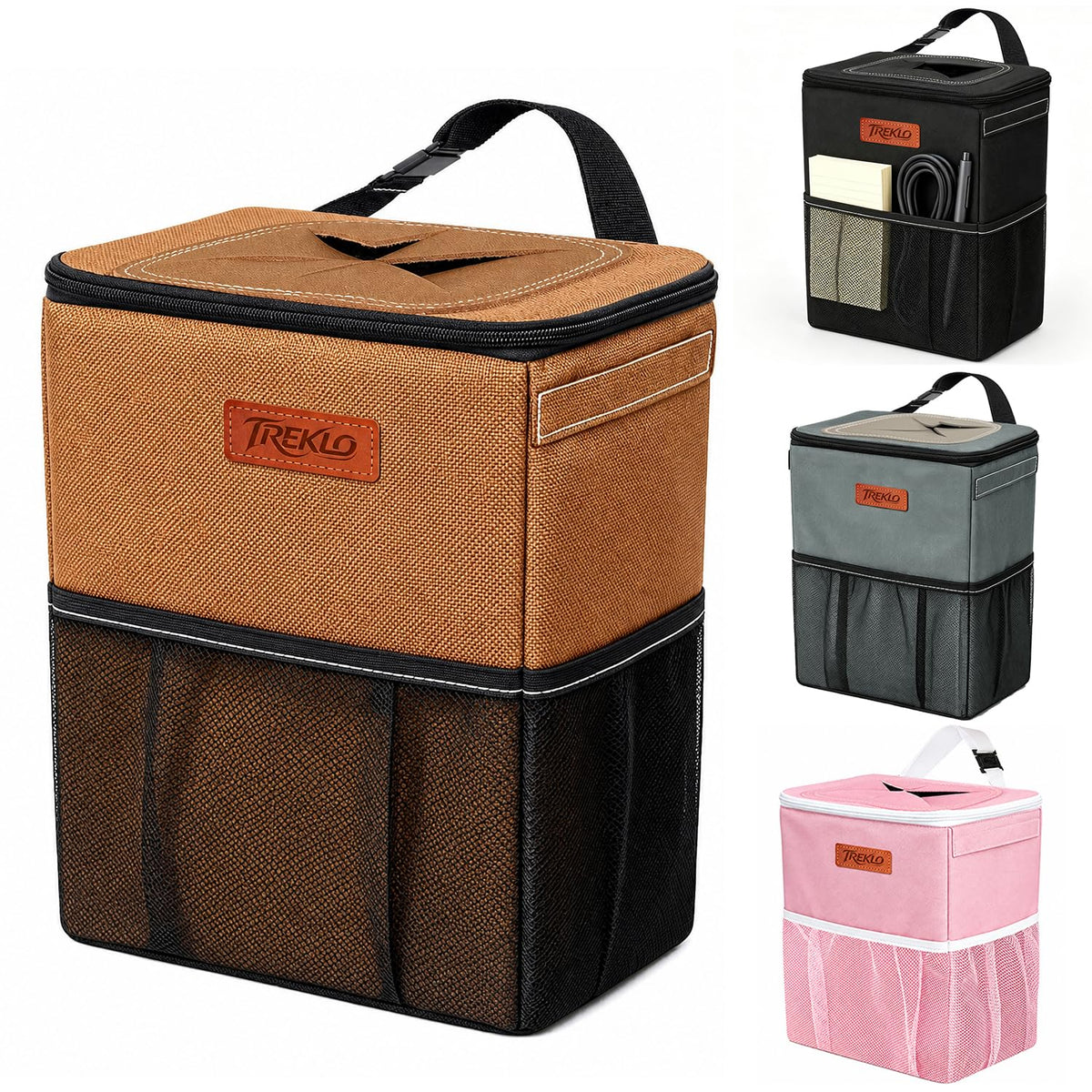 Car Trash Can with 2 Trash Bags, Pink