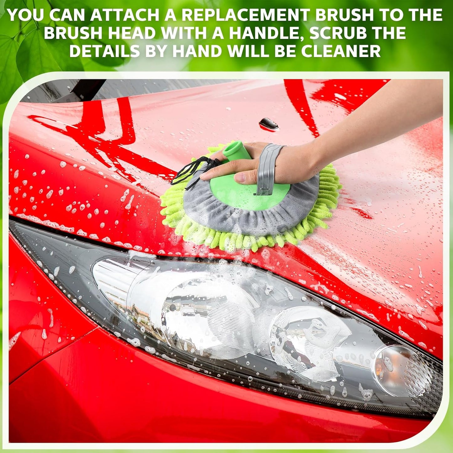 Layhit 10 Pcs Car Wash Mitt Set, Brush Not Included, Microfiber Mitt Cleaning Car Truck Washing Tools Kit RV Pickup Chenille Scratch Replacement (Multicolor)