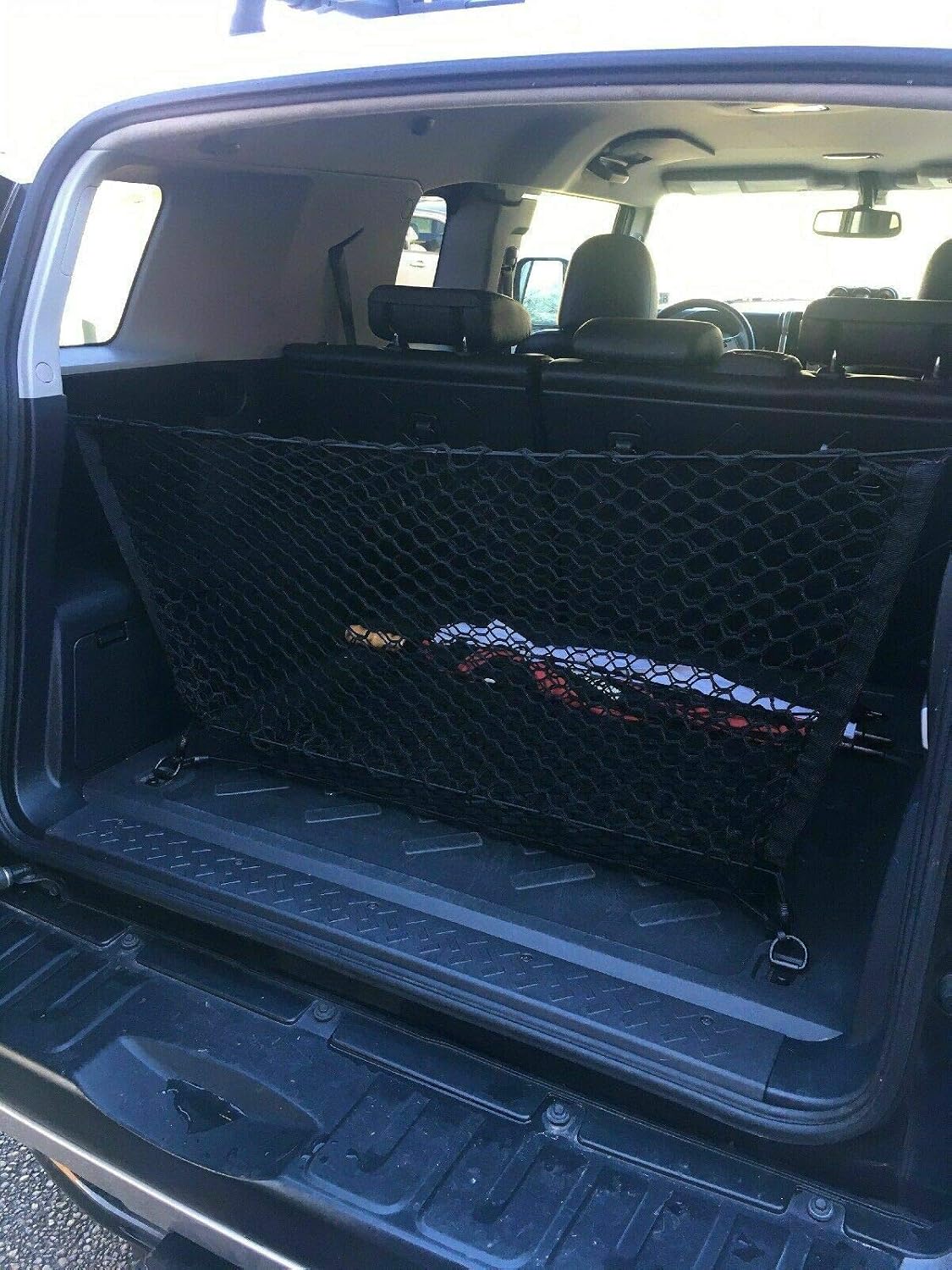 Rear Trunk Organizer Cargo Net for Toyota FJ Cruiser 2007-2014 – Envelope Style Cargo Net for SUV - Premium Mesh Elastic Car Trunk Organizer – Compatible with Toyota FJ Cruiser