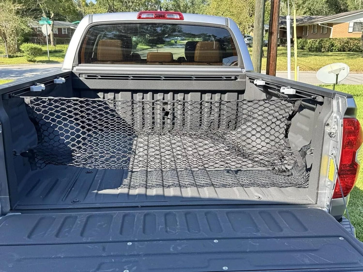 Rear Trunk Organizer Cargo Net for Toyota Tundra 2007-2026 – Envelope Style Cargo Net for Pickup – Premium Mesh Car Trunk Organizer Vehicle Carrier Storage – Compatible with Tundra