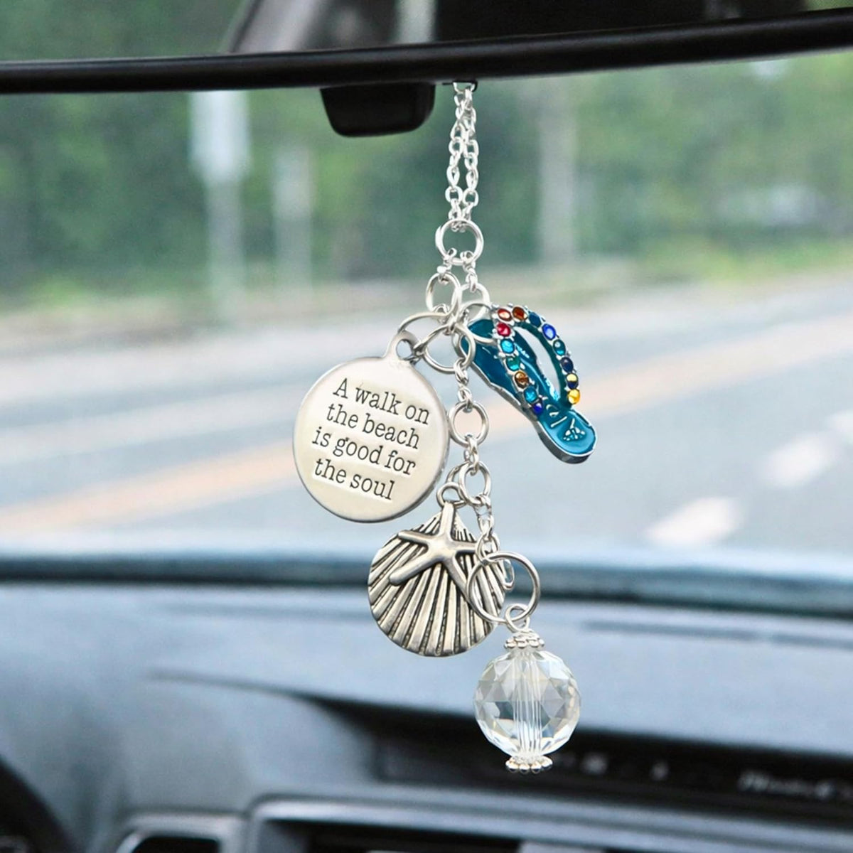 Rear View Mirror Charm, Beach Sun Catcher, Car Accessory