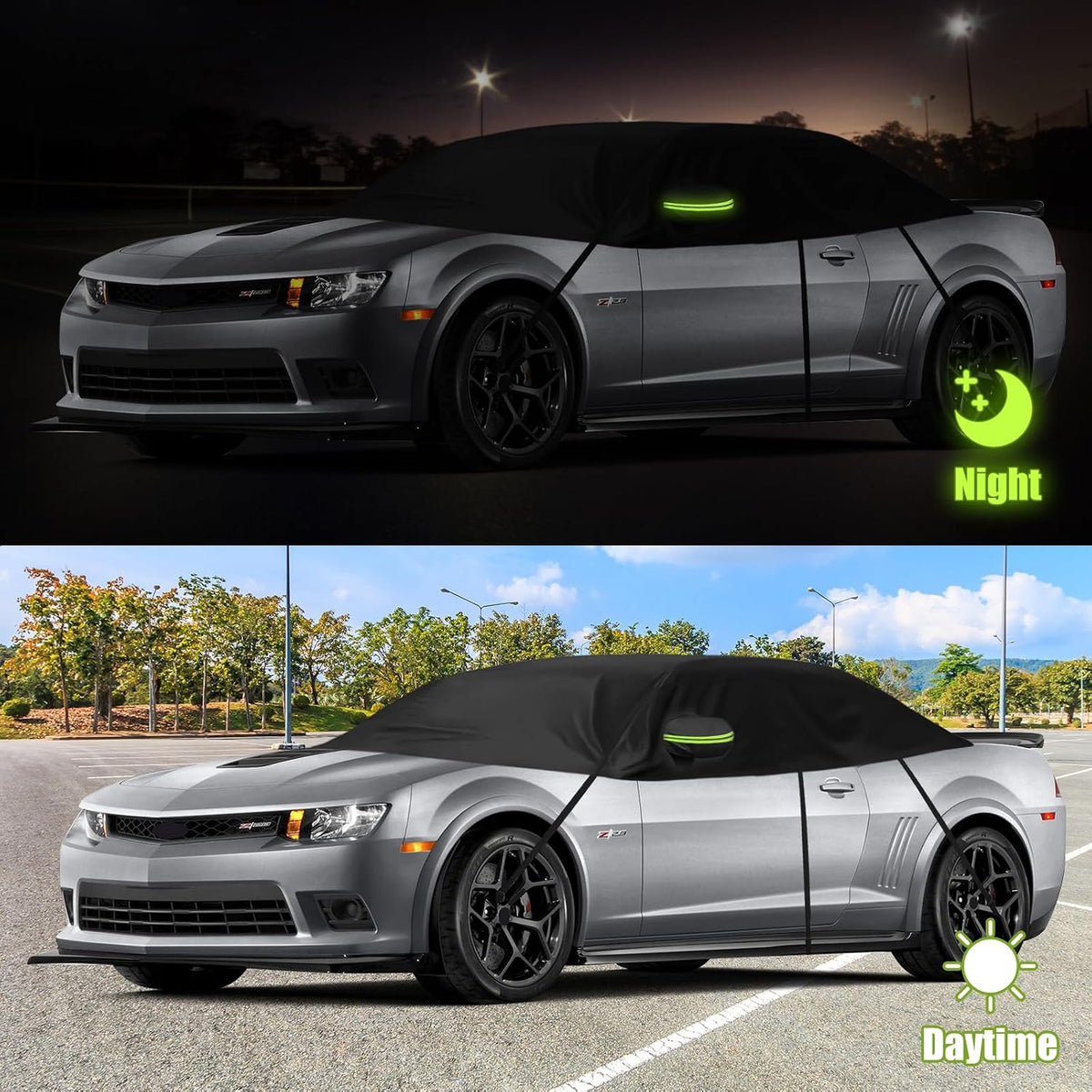 Half Car Cover Compatible with Chevrolet Camaro 2010-2023