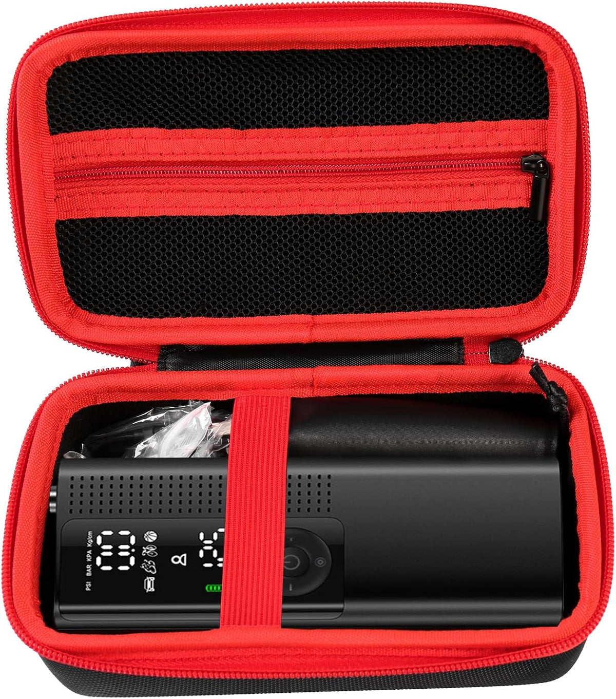Portable Air Compressor Storage Box - Universal Case Compatible with MODARI/Skight/LOLSSA/Teffim/Hafuloky/Frarome/ILTIDE Tire Inflators, Car Air Pump Organizer for Air Tubes & Accessories (Box Only)