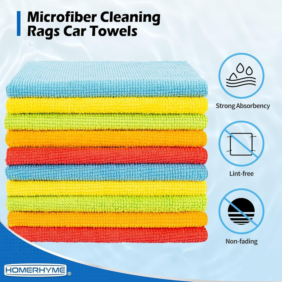 Microfiber Cleaning Cloth, 150 Pack Cleaning Rags Microfiber Towel Bulk Absorbent Lint-Free Wash Cloths, All-Purpose Towels for Cars, Shop, Automotive, Garage, Home and Kitchen 11.5"*11.5"