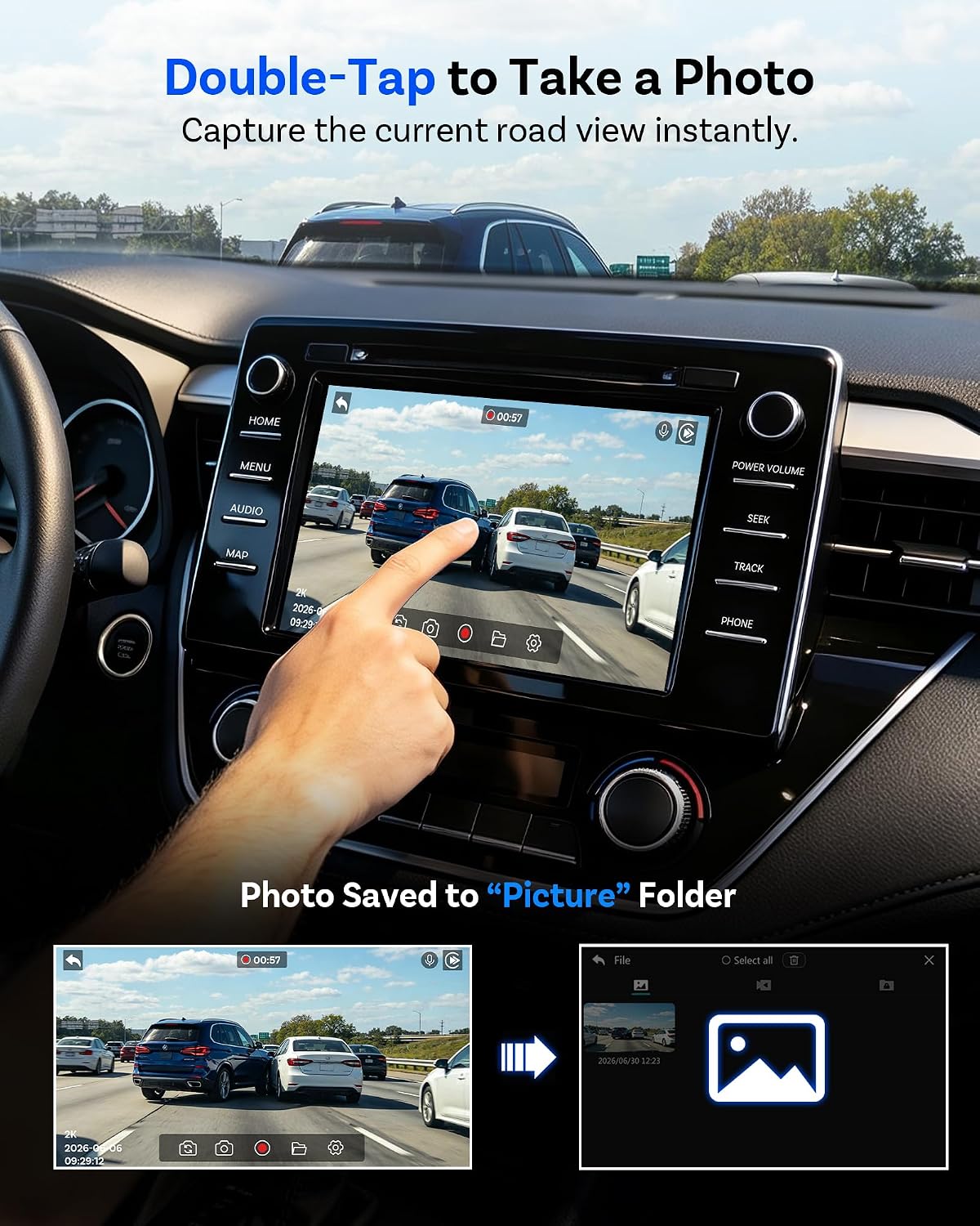 OTTOCAST Dash Camera for Cars, Wireless CarPlay, Factory Screen Playback