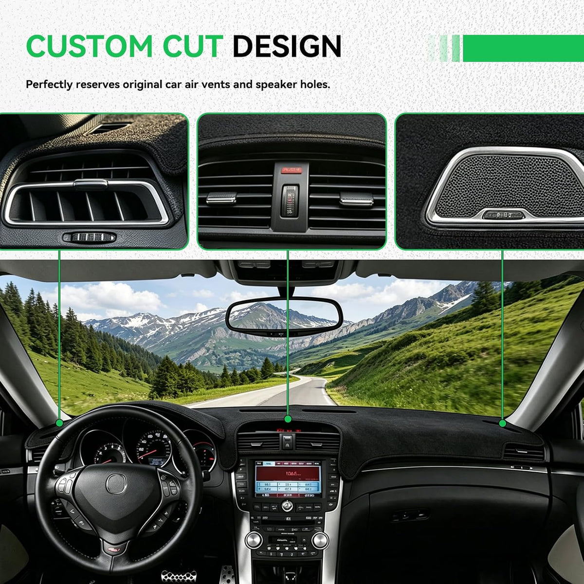 AUQDD Dashboard Cover Mat Fit for 2013 2014 2015 2016 2017 2018 2019 Ni-ssan Sentra/Pulsar, Black Flannel Dash Mat, Anti-Glare, Anti-Reflection, No Peculiar Smell