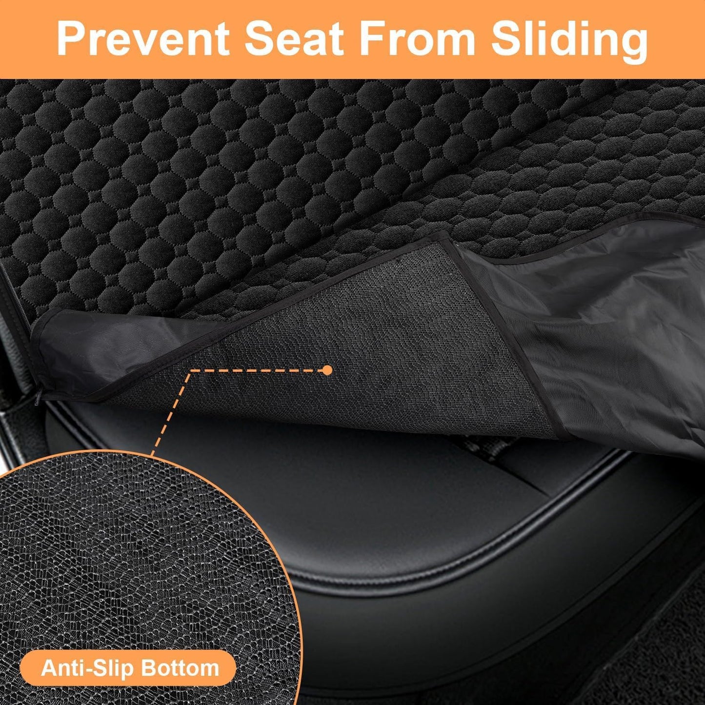 Mancro Dog Hammock for Car, 2026 Upgraded 600D Heavy Duty Waterproof & Scratch-Resistant Dog Car Seat Cover, Back Seat Pet Cover for Dogs with Sedan, Trucks and SUVs, Standard, Black All
