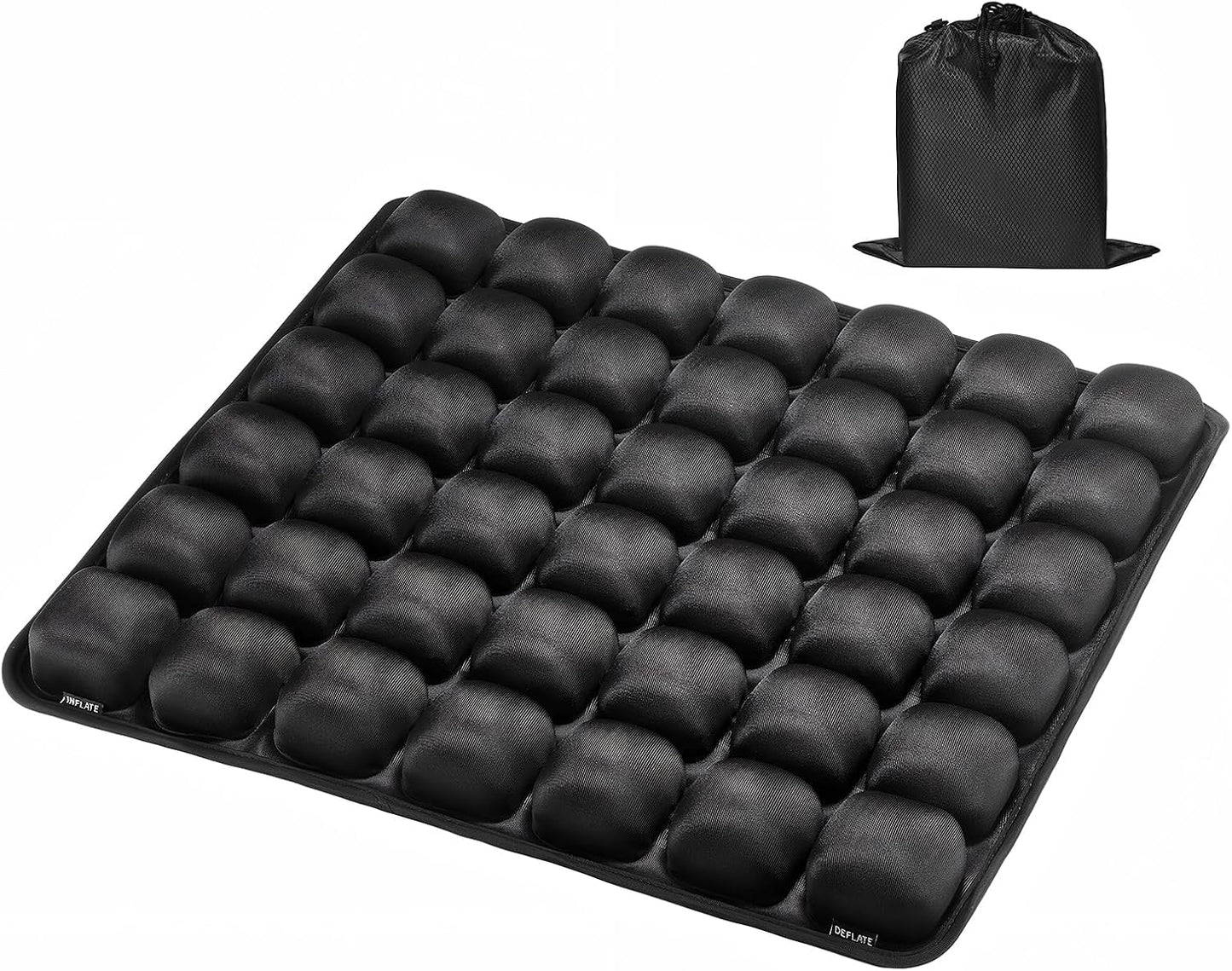 Inflatable Seat Cushion with Press-to-Inflate Design, Airplane Seat Cushion for Long Flights, Travel Cushion for Sciatica Pain Relief, Portable Cushion for Car, Office &amp; Airplane