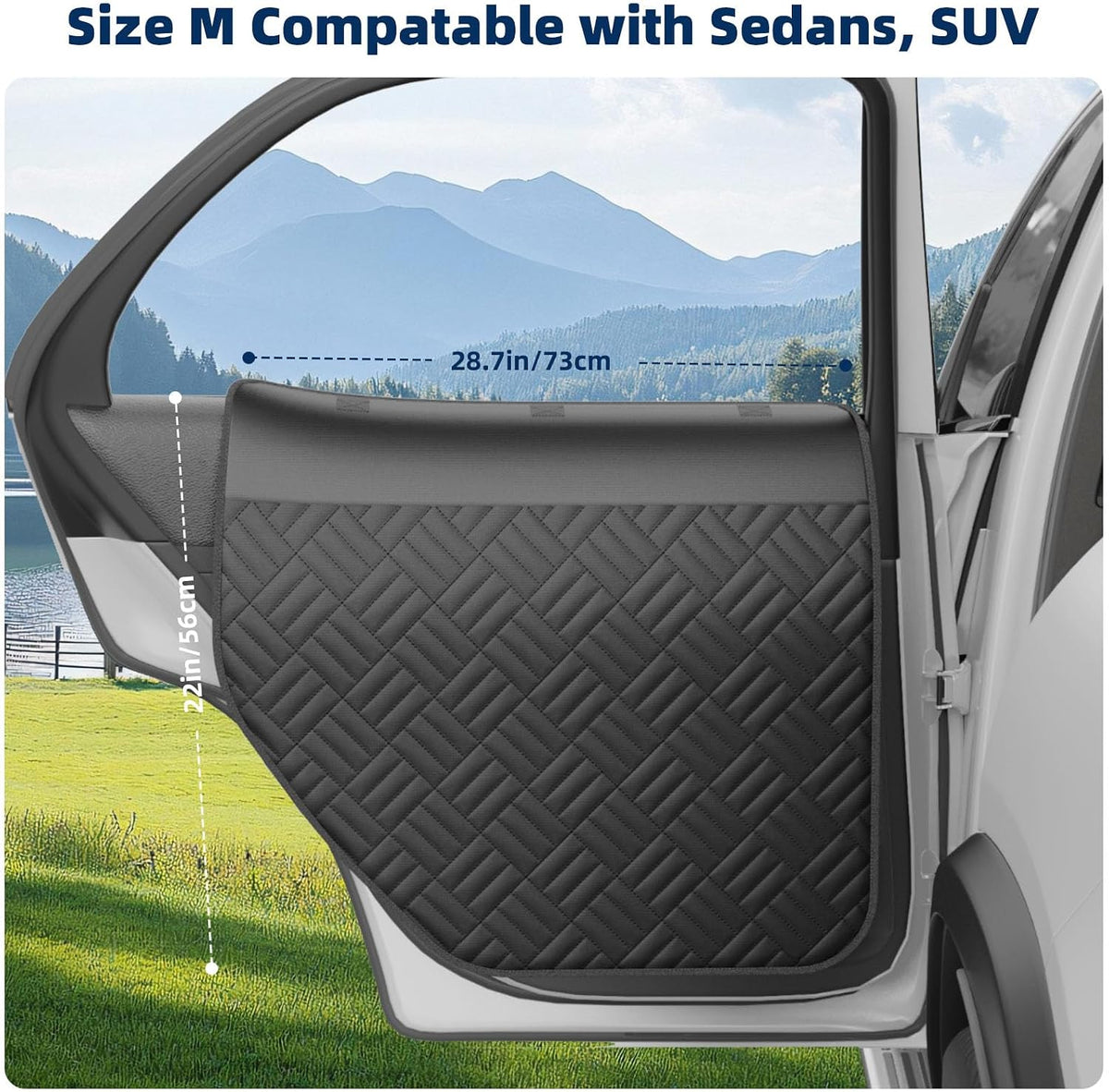 Car Door Protector for Dogs - Heavy Duty Thick Oxford Covers for Car Back Door Protect for Pet Scratching(M)